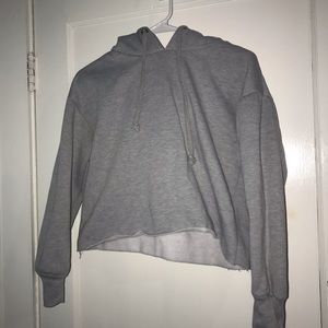 cropped grey hoodie